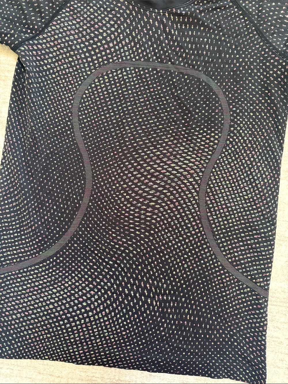 Lululemon Swiftly Tech Short Sleeve Running Top Black Multicolor Women’s Size 8 - Picture 2 of 5